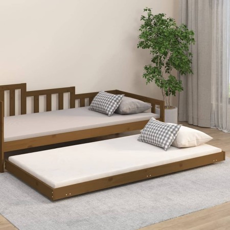 Estructura de cama madera maciza de pino marrón miel 80x200 cm de vidaXL, Camas y somieres - Ref: Foro24-823502, Precio: 93,6...