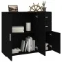 Aparador de madera contrachapada negro 91x29,5x75 cm de vidaXL, Aparadores - Ref: Foro24-823270, Precio: 80,50 €, Descuento: %