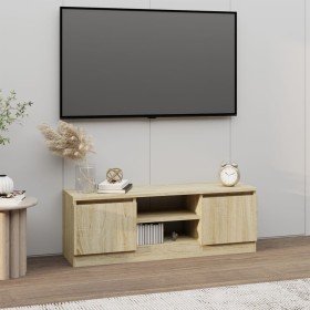 Mueble de TV con puerta roble Sonoma 102x30x36 cm en Muebles TV | Comprar online en Foru.es