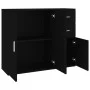 Aparador de madera contrachapada negro 91x29,5x75 cm de vidaXL, Aparadores - Ref: Foro24-823270, Precio: 80,50 €, Descuento: %