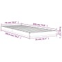 Estructura de cama madera maciza de pino blanco 75x190 cm de vidaXL, Camas y somieres - Ref: Foro24-823485, Precio: 57,63 €, ...