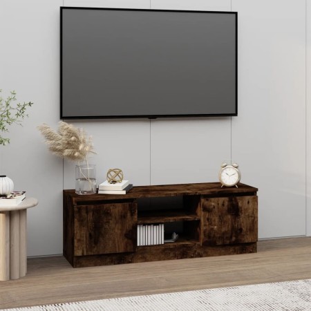Mueble de TV con puerta roble ahumado 102x30x36 cm en Muebles TV | Comprar online en Foru.es