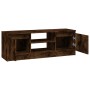 Mueble de TV con puerta roble ahumado 102x30x36 cm en Muebles TV | Comprar online en Foru.es