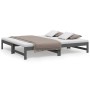 Sofá cama extraíble madera maciza de pino gris 2x(90x190) cm de vidaXL, Camas y somieres - Ref: Foro24-823416, Precio: 146,52...