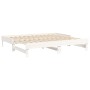 Sofá cama extraíble madera maciza de pino blanco 2x(75x190) cm de vidaXL, Camas y somieres - Ref: Foro24-823395, Precio: 173,...