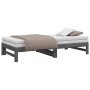 Sofá cama extraíble madera maciza de pino gris 2x(90x190) cm de vidaXL, Camas y somieres - Ref: Foro24-823416, Precio: 146,52...