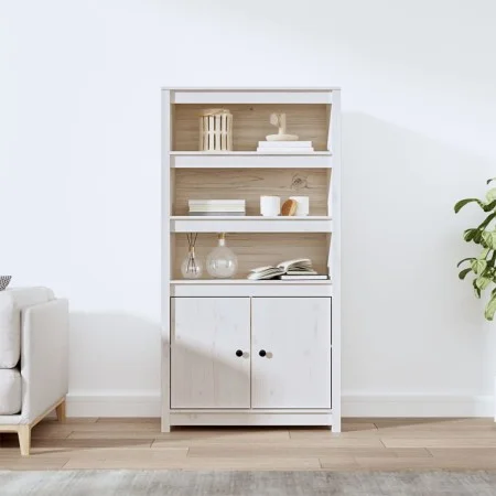 Aparador alto madera maciza de pino blanco 80x35x154 cm de vidaXL, Aparadores - Ref: Foro24-823520, Precio: 171,77 €, Descuen...