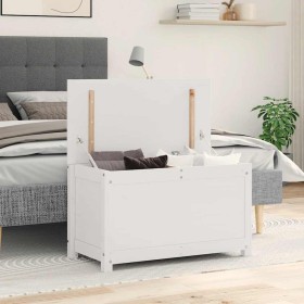 Caja de almacenaje madera maciza de pino blanco 80x40x45,5 cm en Armarios y almacenamiento | Comprar online en Foru.es