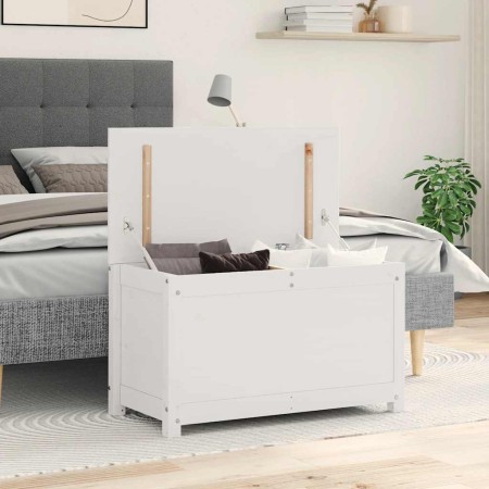 Caja de almacenaje madera maciza de pino blanco 80x40x45,5 cm en Armarios y almacenamiento | Comprar online en Foru.es