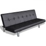 Sofá cama con dos cojines cuero artificial ajustable negro de vidaXL, Sofás - Ref: Foro24-241722, Precio: 189,87 €, Descuento: %