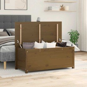 Caja almacenaje madera maciza pino marrón miel 110x50x45,5 cm en Armarios y almacenamiento | Comprar online en Foru.es