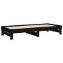 Sofá cama extraíble madera maciza de pino negro 2x(80x200) cm de vidaXL, Camas y somieres - Ref: Foro24-823388, Precio: 176,0...