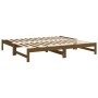 Sofá cama extraíble madera maciza pino marrón miel 2x(90x190)cm de vidaXL, Camas y somieres - Ref: Foro24-823417, Precio: 146...