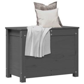 Caja de almacenaje madera maciza de pino gris 60x32x45,5 cm en Armarios y almacenamiento | Comprar online en Foru.es