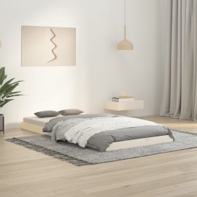 Estructura cama individual madera maciza pino blanco 90x190 cm de vidaXL, Camas y somieres - Ref: Foro24-823480, Precio: 61,4...