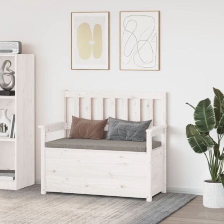 Banco de madera maciza de pino blanco 112,5x51,5x96,5 cm en Bancos | Comprar online en Foru.es