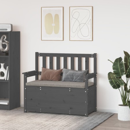 Banco de madera maciza de pino gris 112,5x51,5x96,5 cm en Bancos | Comprar online en Foru.es