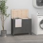 Baúl para la colada madera maciza de pino gris 88,5x44x76 cm de vidaXL, Cestas para ropa - Ref: Foro24-823581, Precio: 110,96...