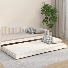 Estructura de cama madera maciza de pino blanco 80x200 cm de vidaXL, Camas y somieres - Ref: Foro24-823500, Precio: 78,34 €, ...