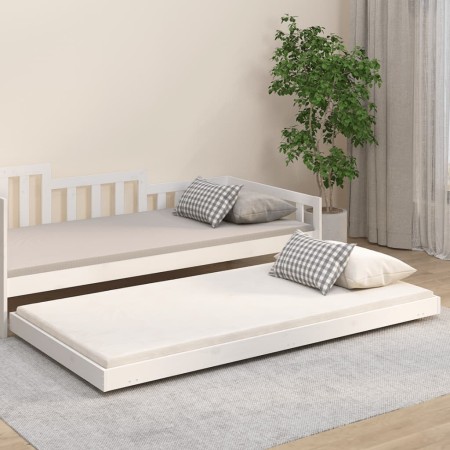 Estructura de cama madera maciza de pino blanco 80x200 cm de vidaXL, Camas y somieres - Ref: Foro24-823500, Precio: 79,36 €, ...
