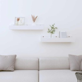 Estantes de pared 2 uds madera maciza de pino blanco 50x12x9 cm en Estanterías | Comprar online en Foru.es