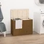 Baúl para colada madera maciza pino marrón miel 88,5x44x66 cm de vidaXL, Cestas para ropa - Ref: Foro24-823572, Precio: 99,80...