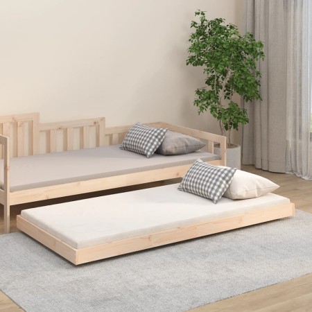 Estructura de cama madera maciza de pino 75x190 cm de vidaXL, Camas y somieres - Ref: Foro24-823509, Precio: 65,57 €, Descuen...