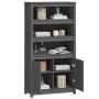 Aparador alto madera maciza de pino gris 80x35x154 cm de vidaXL, Aparadores - Ref: Foro24-823521, Precio: 135,35 €, Descuento: %