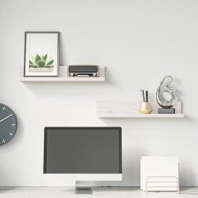 Estantes de pared 2 uds madera maciza de pino blanco 50x11x9 cm en Estanterías | Comprar online en Foru.es