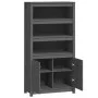 Aparador alto madera maciza de pino gris 80x35x154 cm de vidaXL, Aparadores - Ref: Foro24-823521, Precio: 135,35 €, Descuento: %