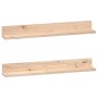 Estantes de pared 2 uds madera maciza de pino 80x11x9 cm en Estanterías | Comprar online en Foru.es