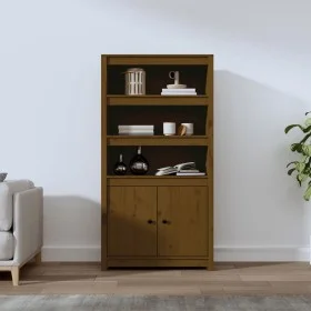 Aparador alto madera maciza de pino marrón miel 80x35x154 cm de vidaXL, Aparadores - Ref: Foro24-823522, Precio: 135,35 €, De...