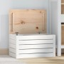 Caja de almacenaje madera maciza de pino blanco 59,5x36,5x33 cm en Armarios y almacenamiento | Comprar online en Foru.es