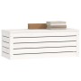 Caja de almacenaje madera maciza de pino blanco 89x36,5x33 cm en Armarios y almacenamiento | Comprar online en Foru.es