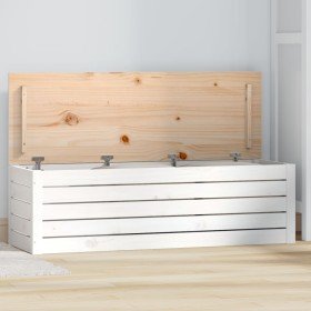 Caja de almacenaje madera maciza de pino blanco 109x36,5x33 cm en Armarios y almacenamiento | Comprar online en Foru.es