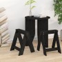 Taburetes 2 unidades madera maciza de pino negro 40x40x45 cm en Taburetes y sillas plegables | Comprar online en Foru.es
