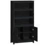 Aparador alto madera maciza de pino negro 80x35x154 cm de vidaXL, Aparadores - Ref: Foro24-823523, Precio: 139,45 €, Descuent...