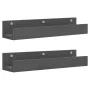 Estantes de pared 2 uds madera maciza de pino gris 50x12x9 cm de vidaXL, Estantes y estanterías - Ref: Foro24-823586, Precio:...