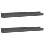Estantes de pared 2 uds madera maciza de pino gris 110x12x9 cm de vidaXL, Estantes y estanterías - Ref: Foro24-823596, Precio...