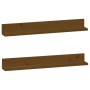 Estantes de pared 2 uds madera de pino marrón miel 80x11x9 cm de vidaXL, Estantes y estanterías - Ref: Foro24-823607, Precio:...