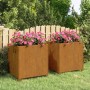 Jardineras con patas 2 udss acero corten oxidado 50x50x50 cm en Macetas y jardineras | Comprar online en Foru.es
