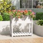 Jardinera con estante madera maciza pino blanco 82,5x34,5x81 cm en Macetas y jardineras | Comprar online en Foru.es