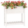 Jardinera con estante madera maciza pino blanco 82,5x34,5x81 cm en Macetas y jardineras | Comprar online en Foru.es