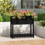 Jardinera con estante madera maciza pino negro 82,5x34,5x81 cm en Macetas y jardineras | Comprar online en Foru.es
