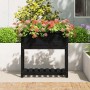 Jardinera con estante madera maciza pino negro 82,5x34,5x81 cm en Macetas y jardineras | Comprar online en Foru.es
