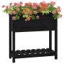 Jardinera con estante madera maciza pino negro 82,5x34,5x81 cm en Macetas y jardineras | Comprar online en Foru.es