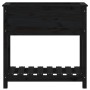 Jardinera con estante madera maciza pino negro 82,5x34,5x81 cm en Macetas y jardineras | Comprar online en Foru.es