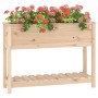 Jardinera con estante madera maciza de pino 111,5x34,5x81 cm en Macetas y jardineras | Comprar online en Foru.es