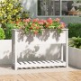 Jardinera con estante madera maciza pino blanca 111,5x34,5x81cm en Macetas y jardineras | Comprar online en Foru.es