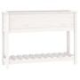 Jardinera con estante madera maciza pino blanca 111,5x34,5x81cm en Macetas y jardineras | Comprar online en Foru.es